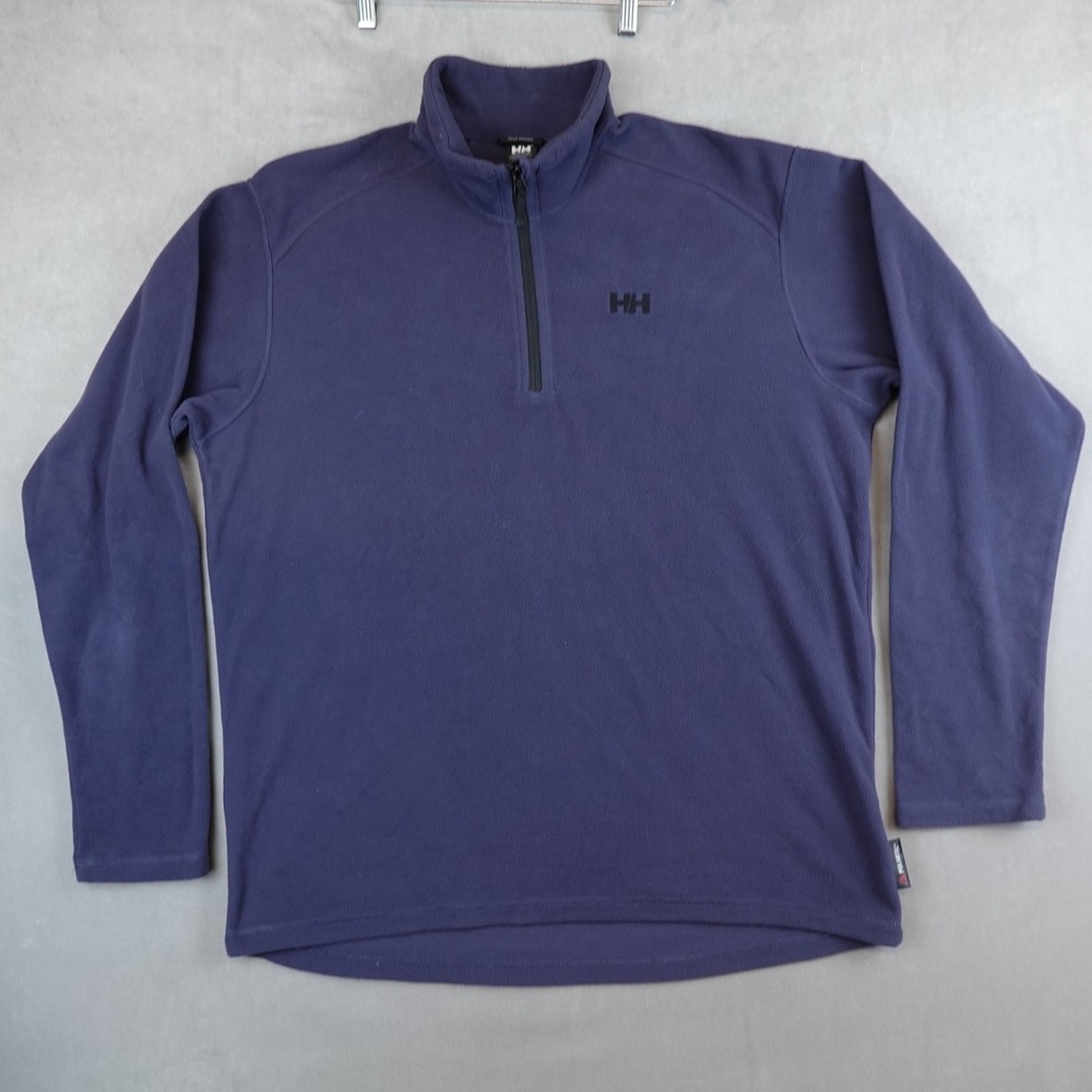 Helly Hansen Fleece Jacket Mens 2XL Blue Polartec 1/4 Zip Winter